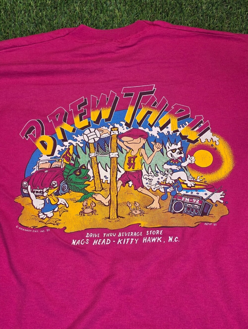 Vintage Brew Thru Nags Head Kitty Hawk NC Graphic T-Shirt XL